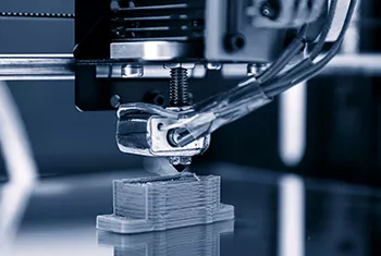 plastic printer during work 3D printing 350