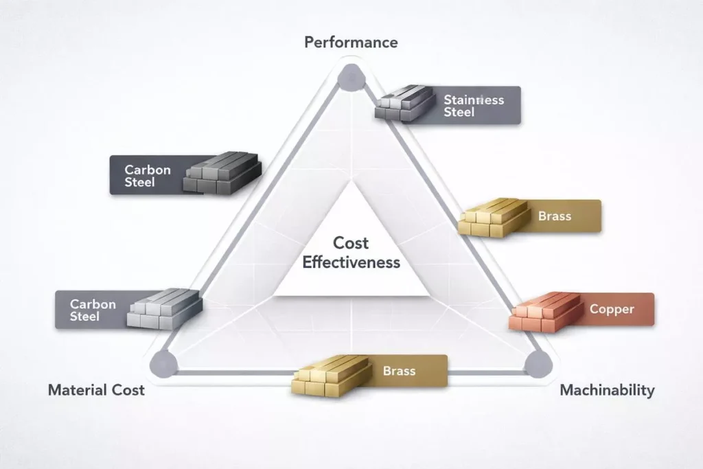 CNC Machining Materials: Types, Properties, Applications & Selection Guide 2 CNC machining material selection guide comparing material properties, machinability, cost, and application requirements